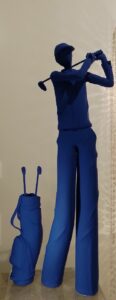 LE GOLFEUR - Céramique en bleu Klein. Pièce unique